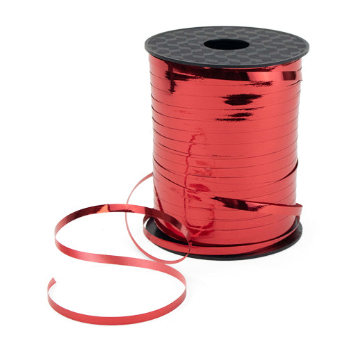Curly Ribbon Red Metallic